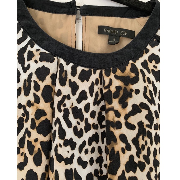 Rachel Zoe Midi silk Leopard Cheetah print Dress - Picture 3 of 8